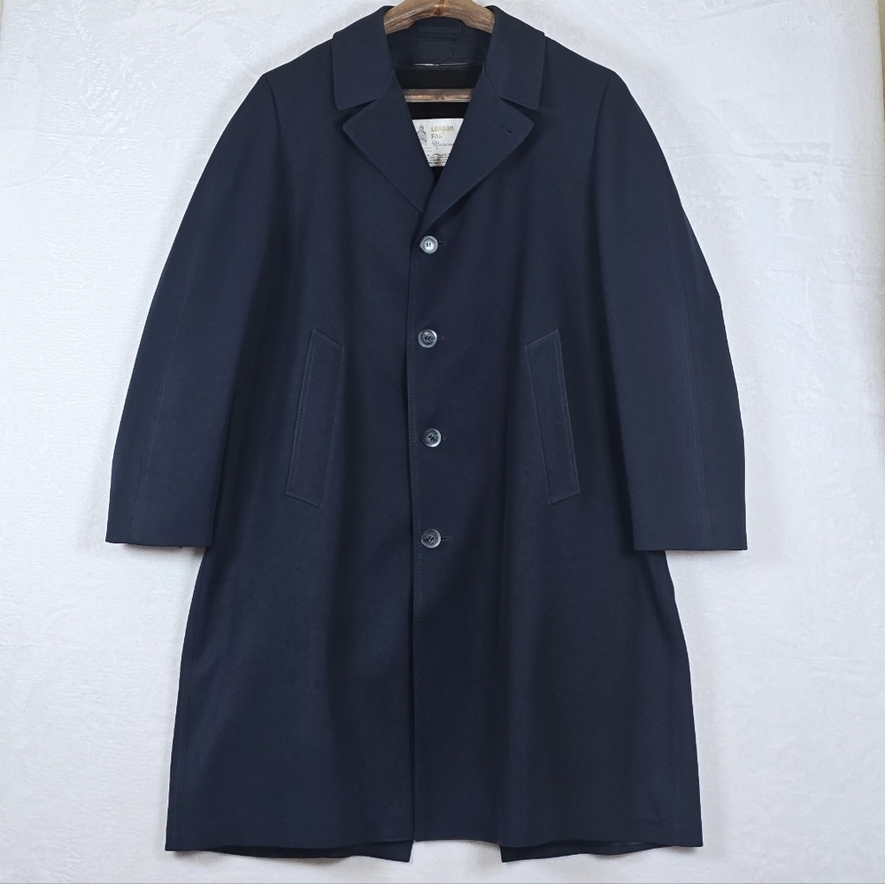 VTG 70s London Fog Maincoat Sz.42R Zip-Out Liner Over Coat Trench Coat